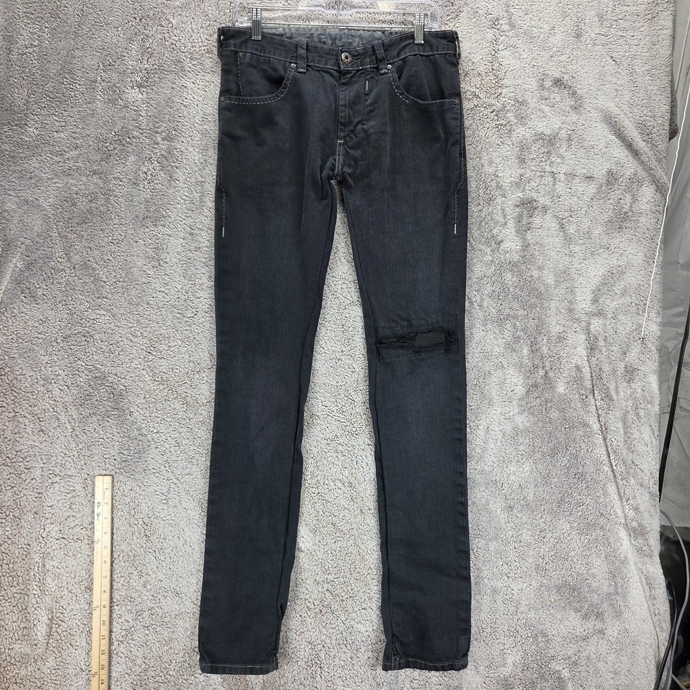 Vintage Levis Blue Star Jeans Mens 32x34 Black Zip Fly Engineered Denim Slim